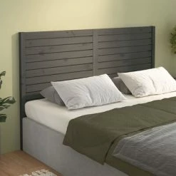 VidaXL Tête de lit Gris 186x4x100 cm Bois massif de pin -Têtes et pieds de lit Soldes image 4 819037