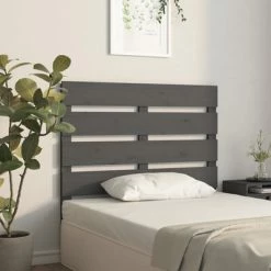 VidaXL Tête de lit Gris 75x3x80 cm Bois massif de pin 11 VidaXL Tête de lit Gris 75x3x80 cm Bois massif de pin -Têtes et pieds de lit Soldes image 4 821369
