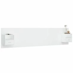 VidaXL Tête de lit avec armoires Blanc Bois d’ingénierie 12 VidaXL Tête de lit avec armoires Blanc Bois d’ingénierie -Têtes et pieds de lit Soldes image 5 3115764