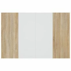 VidaXL Tête de lit Blanc chêne sonoma 120x1,5x80 cm Bois d'ingénierie -Têtes et pieds de lit Soldes image 5 811030