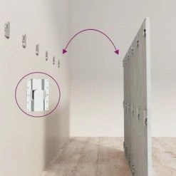 VidaXL Tête de lit Gris béton 200x1,5x80 cm Bois d'ingénierie -Têtes et pieds de lit Soldes image 5 811047