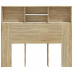 VidaXL Armoire de tête de lit Blanc et chêne sonoma 120x19x103,5 cm -Têtes et pieds de lit Soldes image 5 811858