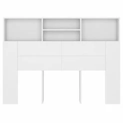 VidaXL Armoire de tête de lit Blanc 140x19x103,5 cm 12 VidaXL Armoire de tête de lit Blanc 140x19x103,5 cm -Têtes et pieds de lit Soldes image 5 811862