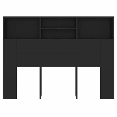 VidaXL Armoire de tête de lit Noir 140x19x103,5 cm 6 VidaXL Armoire de tête de lit Noir 140x19x103,5 cm – Image 5