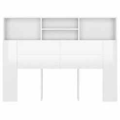 VidaXL Armoire de tête de lit Blanc brillant 140x19x103,5 cm -Têtes et pieds de lit Soldes image 5 811868