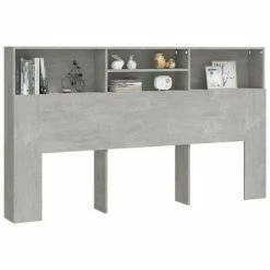 VidaXL Armoire de tête de lit Gris béton 180x19x103,5 cm -Têtes et pieds de lit Soldes image 5 811884