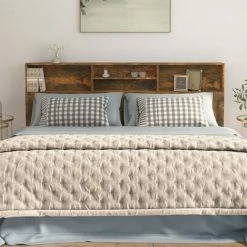 VidaXL Armoire de tête de lit Chêne fumé 200x19x103,5 cm -Têtes et pieds de lit Soldes image 5 817258