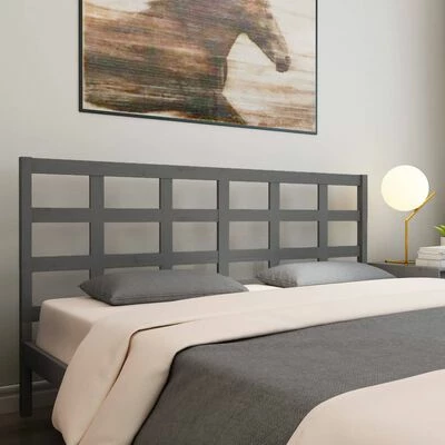 VidaXL Tête de lit Gris 185,5x4x100 cm Bois massif de pin 7 VidaXL Tête de lit Gris 185,5x4x100 cm Bois massif de pin – Image 5