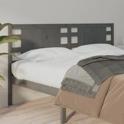 VidaXL Tête de lit Gris 126x4x100 cm Bois massif de pin 7 VidaXL Tête de lit Gris 126x4x100 cm Bois massif de pin – Image 5