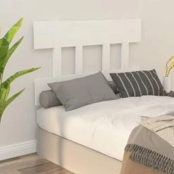 VidaXL Tête de lit Blanc 103,5x3x81 cm Bois massif de pin -Têtes et pieds de lit Soldes image 5 819106