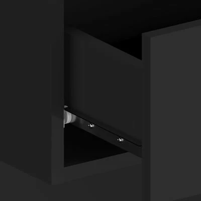 VidaXL Tête de lit avec armoires Noir Bois d’ingénierie 8 VidaXL Tête de lit avec armoires Noir Bois d’ingénierie – Image 6