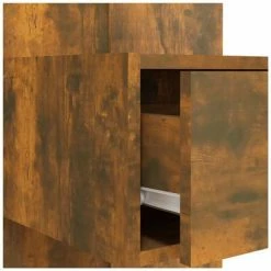 VidaXL Tête de lit avec armoires Chêne fumé Bois d'ingénierie -Têtes et pieds de lit Soldes image 6 3115729