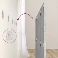 VidaXL Tête de lit Gris béton 160x1,5x80 cm Bois d'ingénierie -Têtes et pieds de lit Soldes image 6 811038