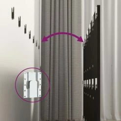 VidaXL Tête de lit murale Noir 240x1,5x80 cm Bois d'ingénierie -Têtes et pieds de lit Soldes image 6 811053