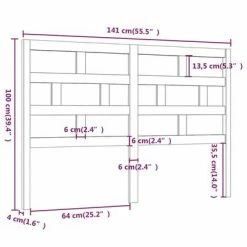 VidaXL Tête de lit Blanc 141x4x100 cm Bois massif de pin 13 VidaXL Tête de lit Blanc 141x4x100 cm Bois massif de pin -Têtes et pieds de lit Soldes image 6 814190