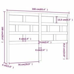 VidaXL Tête de lit 166x4x100 cm Bois massif de pin -Têtes et pieds de lit Soldes image 6 814204