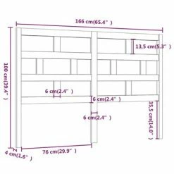 VidaXL Tête de lit Noir 166x4x100 cm Bois massif de pin 13 VidaXL Tête de lit Noir 166x4x100 cm Bois massif de pin -Têtes et pieds de lit Soldes image 6 814208