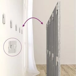 VidaXL Tête de lit Sonoma gris 160x1,5x80 cm Bois d'ingénierie -Têtes et pieds de lit Soldes image 6 816974