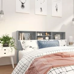 VidaXL Armoire de tête de lit Sonoma gris 180x19x103,5 cm -Têtes et pieds de lit Soldes image 6 817256