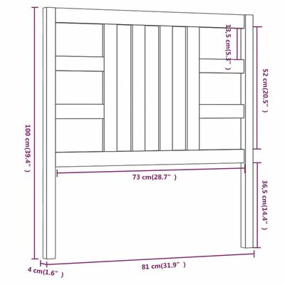 VidaXL Tête de lit Marron miel 81x4x100 cm Bois massif de pin 8 VidaXL Tête de lit Marron miel 81x4x100 cm Bois massif de pin – Image 6