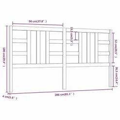 VidaXL Tête de lit Blanc 206x4x100 cm Bois massif de pin 13 VidaXL Tête de lit Blanc 206x4x100 cm Bois massif de pin -Têtes et pieds de lit Soldes image 6 817861