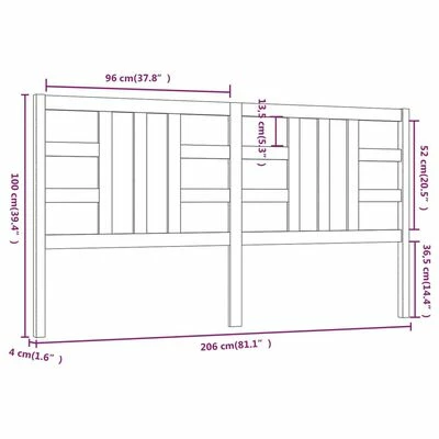 VidaXL Tête de lit Blanc 206x4x100 cm Bois massif de pin 8 VidaXL Tête de lit Blanc 206x4x100 cm Bois massif de pin – Image 6