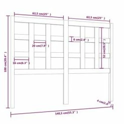 VidaXL Tête de lit Blanc 140,5x4x100 cm Bois massif de pin -Têtes et pieds de lit Soldes image 6 817886