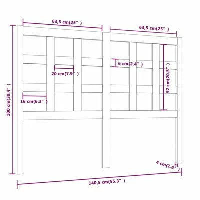 VidaXL Tête de lit Marron miel 140,5x4x100 cm Bois massif de pin 8 VidaXL Tête de lit Marron miel 140,5x4x100 cm Bois massif de pin – Image 6