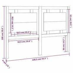 VidaXL Tête de lit Gris 140,5x4x100 cm Bois massif de pin 13 VidaXL Tête de lit Gris 140,5x4x100 cm Bois massif de pin -Têtes et pieds de lit Soldes image 6 817937