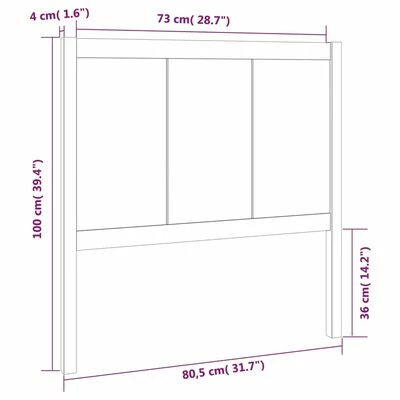VidaXL Tête de lit Blanc 80,5x4x100 cm Bois massif de pin 8 VidaXL Tête de lit Blanc 80,5x4x100 cm Bois massif de pin – Image 6