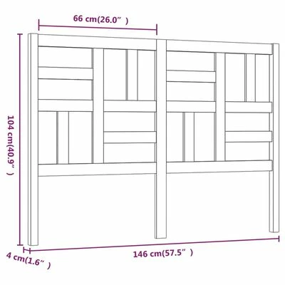 VidaXL Tête de lit Gris 146x4x104 cm Bois massif de pin 8 VidaXL Tête de lit Gris 146x4x104 cm Bois massif de pin – Image 6
