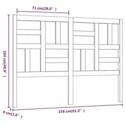 VidaXL Tête de lit 156x4x104 cm Bois massif de pin -Têtes et pieds de lit Soldes image 6 818195