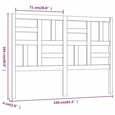 VidaXL Tête de lit Marron miel 156x4x104 cm Bois massif de pin 8 VidaXL Tête de lit Marron miel 156x4x104 cm Bois massif de pin – Image 6