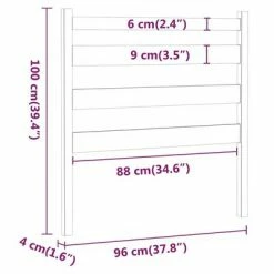 VidaXL Tête de lit Gris 96x4x100 cm Bois massif de pin 13 VidaXL Tête de lit Gris 96x4x100 cm Bois massif de pin -Têtes et pieds de lit Soldes image 6 818402