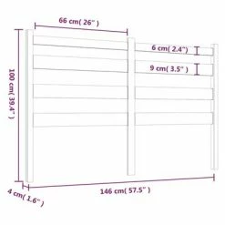 VidaXL Tête de lit 146x4x100 cm Bois massif de pin -Têtes et pieds de lit Soldes image 6 818420