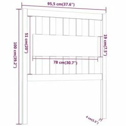VidaXL Tête de lit Blanc 95,5x4x100 cm Bois massif de pin -Têtes et pieds de lit Soldes image 6 818551