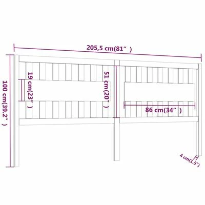 VidaXL Tête de lit Marron miel 205,5x4x100 cm Bois massif de pin 8 VidaXL Tête de lit Marron miel 205,5x4x100 cm Bois massif de pin – Image 6