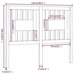 VidaXL Tête de lit Blanc 126x4x100 cm Bois massif de pin -Têtes et pieds de lit Soldes image 6 818661