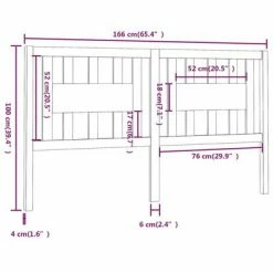 VidaXL Tête de lit 166x4x100 cm Bois massif de pin 13 VidaXL Tête de lit 166x4x100 cm Bois massif de pin -Têtes et pieds de lit Soldes image 6 818680