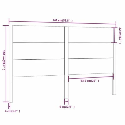 VidaXL Tête de lit Marron miel 141x4x100 cm Bois massif de pin 8 VidaXL Tête de lit Marron miel 141x4x100 cm Bois massif de pin – Image 6
