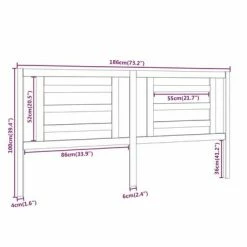 VidaXL Tête de lit Blanc 186x4x100 cm Bois de pin massif 13 VidaXL Tête de lit Blanc 186x4x100 cm Bois de pin massif -Têtes et pieds de lit Soldes image 6 818836