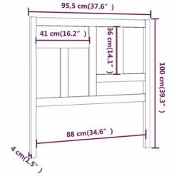 VidaXL Tête de lit 95,5x4x100 cm Bois massif de pin -Têtes et pieds de lit Soldes image 6 818950