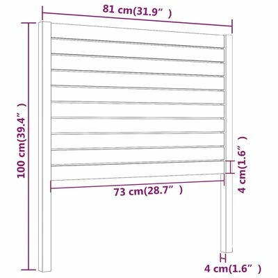 VidaXL Tête de lit Gris 81x4x100 cm Bois massif de pin 8 VidaXL Tête de lit Gris 81x4x100 cm Bois massif de pin – Image 6