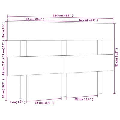 VidaXL Tête de lit Gris 124x3x81 cm Bois massif de pin 8 VidaXL Tête de lit Gris 124x3x81 cm Bois massif de pin – Image 6