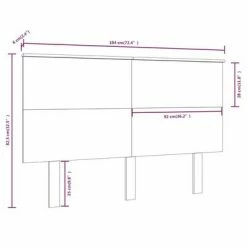 VidaXL Tête de lit Gris 184x6x82,5 cm Bois massif de pin -Têtes et pieds de lit Soldes image 6 819187