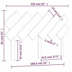 VidaXL Tête de lit 132x3x81 cm Bois massif de pin -Têtes et pieds de lit Soldes image 6 819215